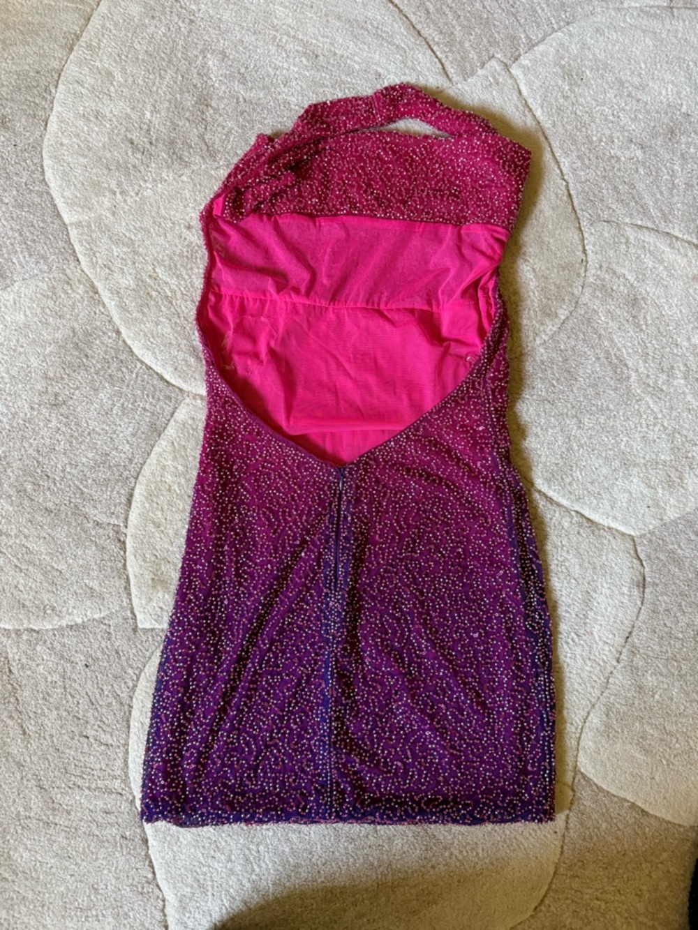 OH POLLY Namur Embellished
Halter Neck Mini Dress Pink Purple
Ombré US 4 UK 8 - Picture 8 of 8